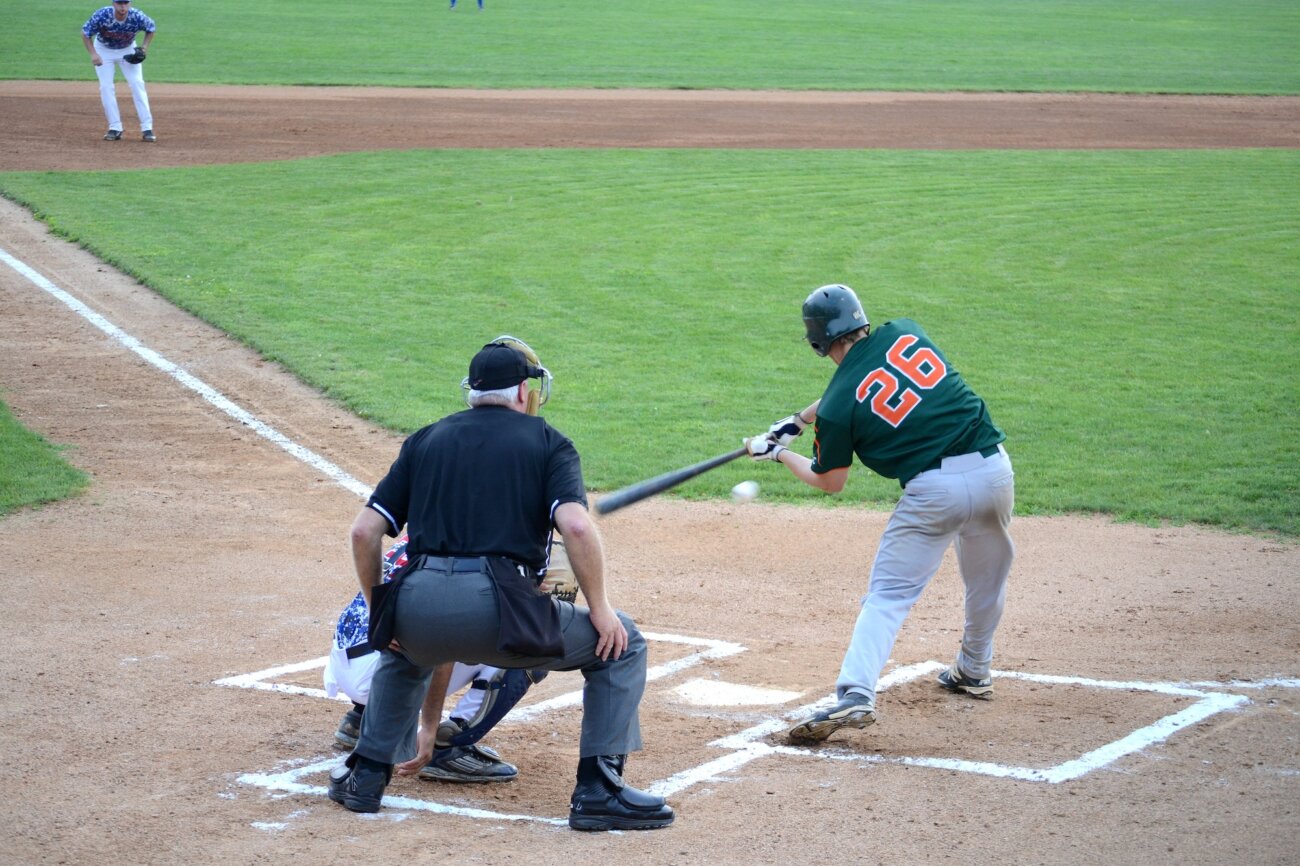 Baseball team playing baseball game